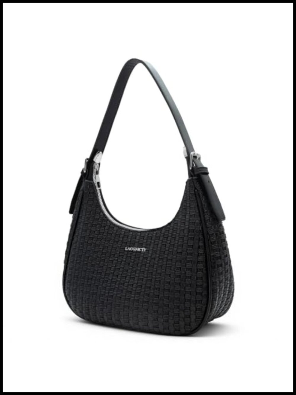Crescent Hobo Shoulder Bag with Removable Strap PU Leather